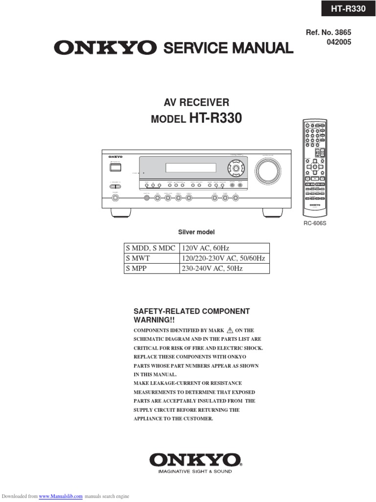 Onkyo HT-R330 Receiver Manual | PDF | Hertz | Computer Engineering