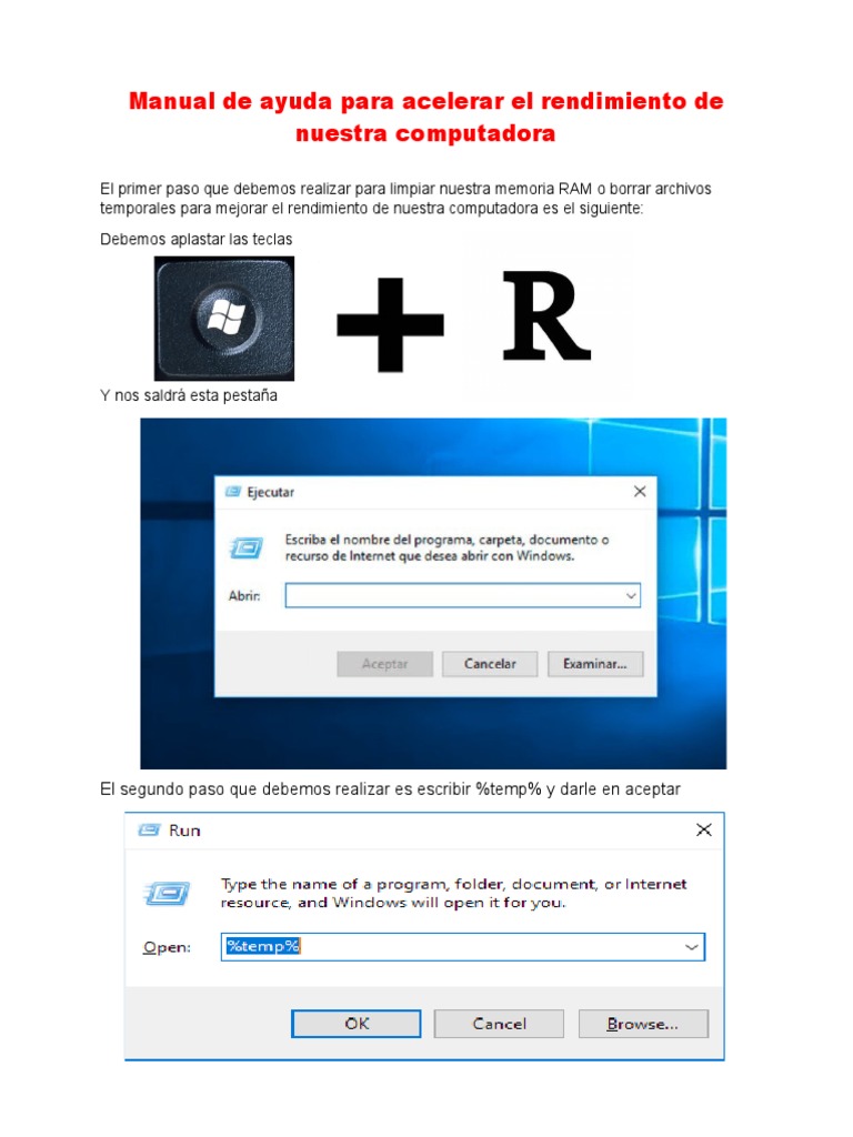 Manual de Ayuda para Acelerar El Rendimiento de Nuestra Computadora | PDF