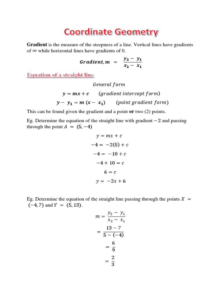 Coordinate Geometry PDF Tangent Circle
