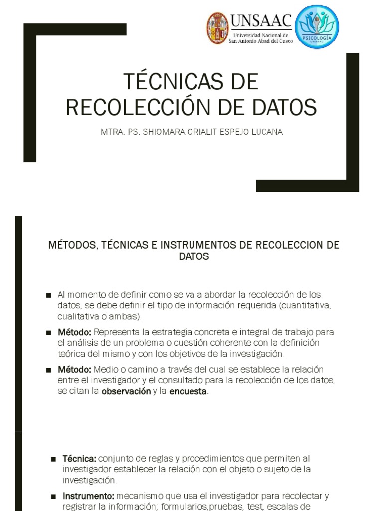 Técnicas de Recolección de Datos | PDF | Observación | Hipótesis