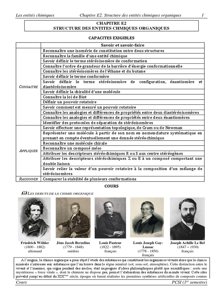 Structure des entités organiques | PDF | Isomère | Chiralité (chimie)