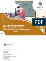 Planes y Programas - Educación Técnica Tecnológica y Productiva de Personas Jóvenes y Adultas (2023)