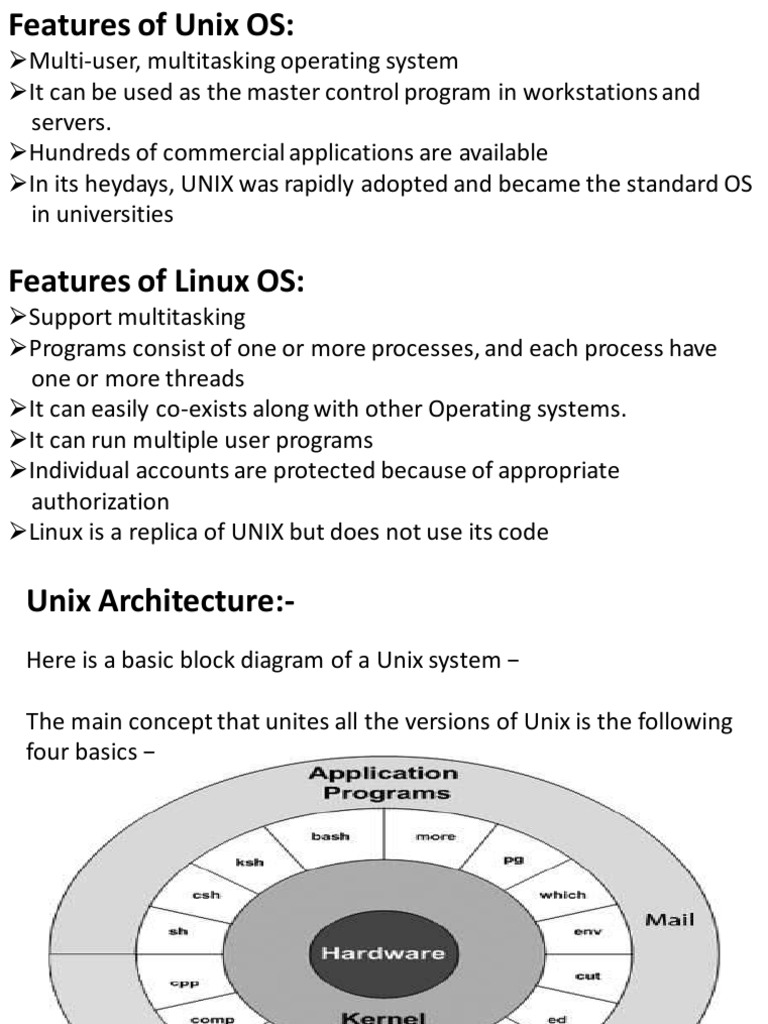 Unix and Linux OS Overview | PDF | Operating System | Kernel (Operating ...