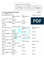 Burhan Public Girls High School: Q1. Choose The Correct Option According To Grammar. 1X152 152