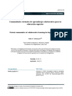 Comunidades Virtuales de Aprendizaje Colaborativo para La Educación Superior