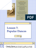 Lesson 7 - Popular Dances