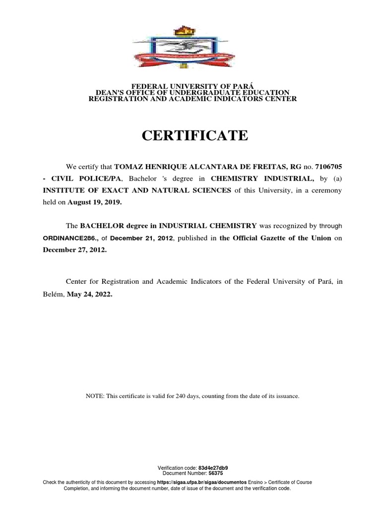 Bachelor Degree Completion Certificate | PDF