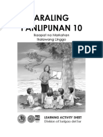 Araling Panlipunan 10: Ikaapat Na Markahan Ikalawang Linggo