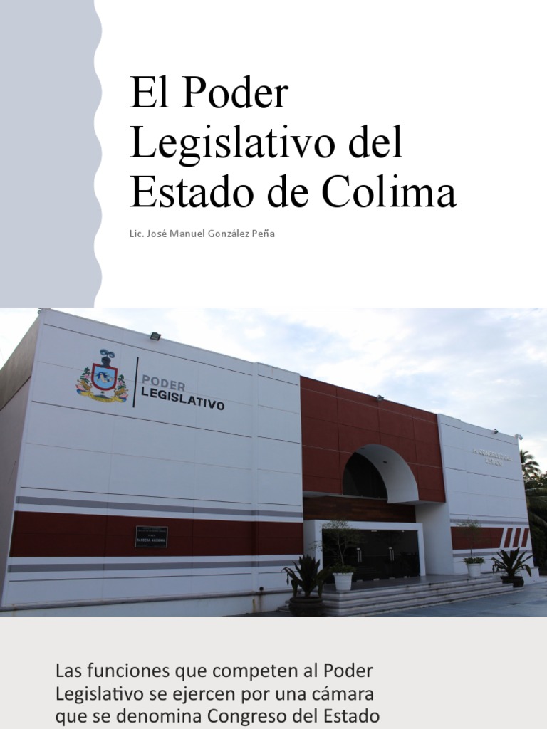 El Poder Legislativo Del Estado de Colima PDF Legislador Alcalde