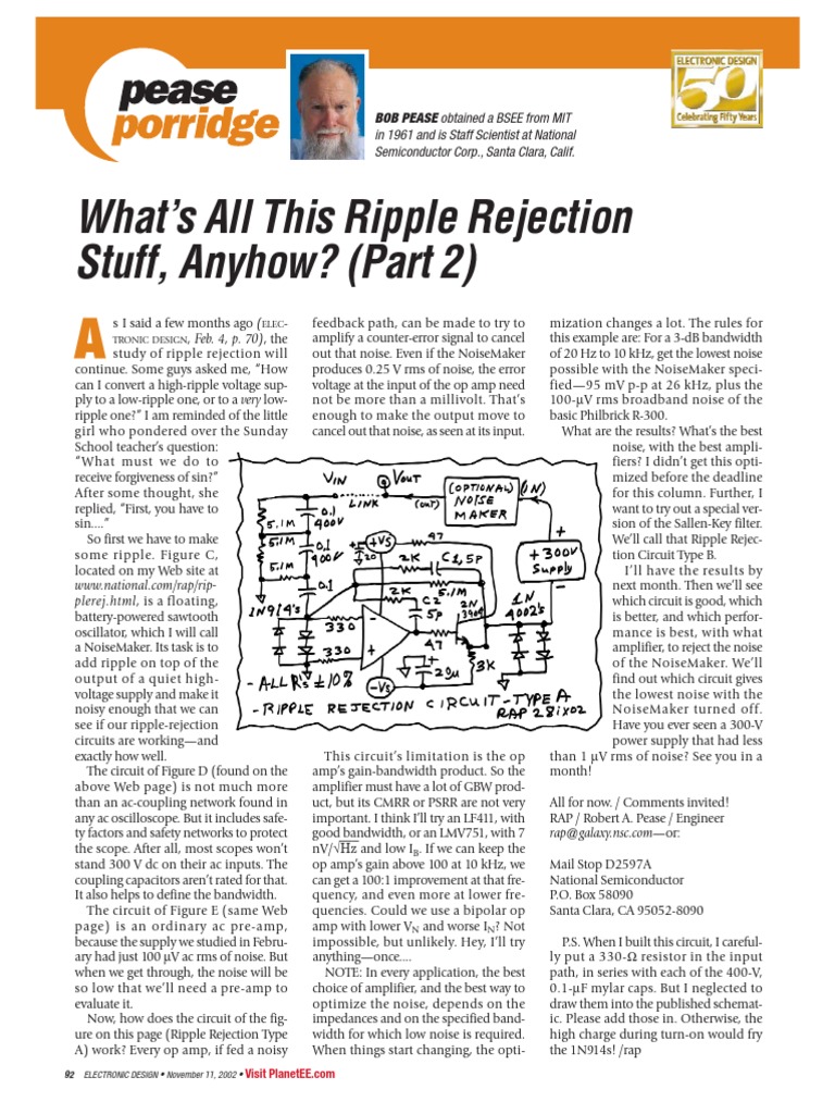 Pease Ripple Rejection Circuit Part 2 | PDF