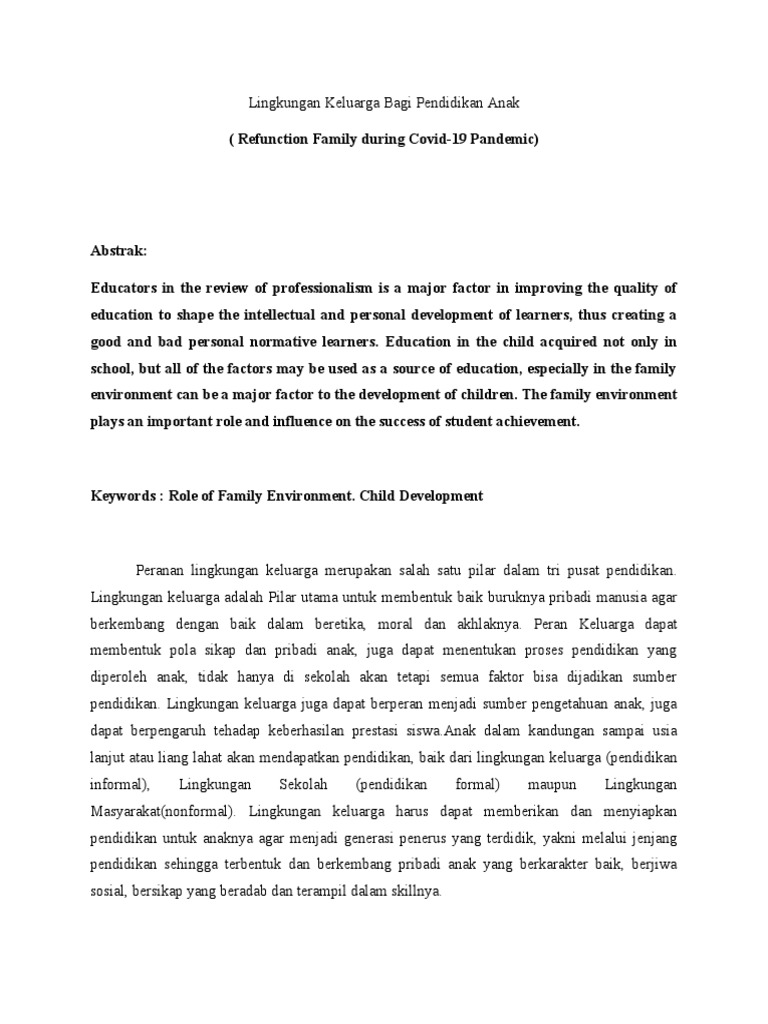 Peran Keluarga dalam Pendidikan Anak | PDF | Kesehatan Holistik