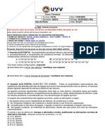 TESTE 1- Química Inorgânica - FA1N 2022-2