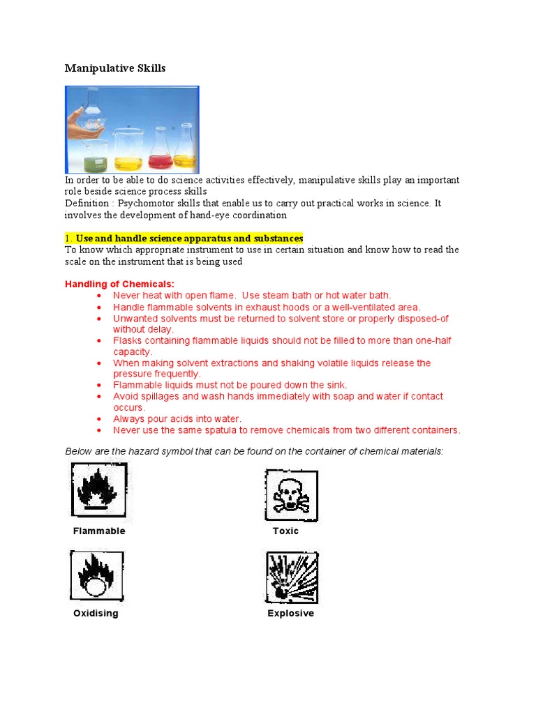Manipulative skills in science pdf solvent water