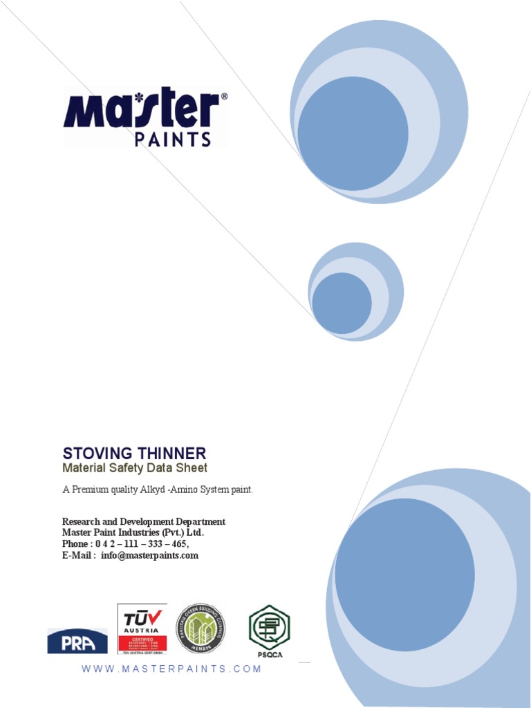Stoving Thinner Data Sheet PDF Paint Materials