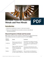 Revision Notes On Materials Metals and Non-Metals