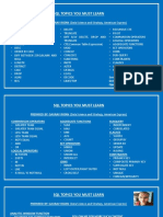 SQL Topics Must Know