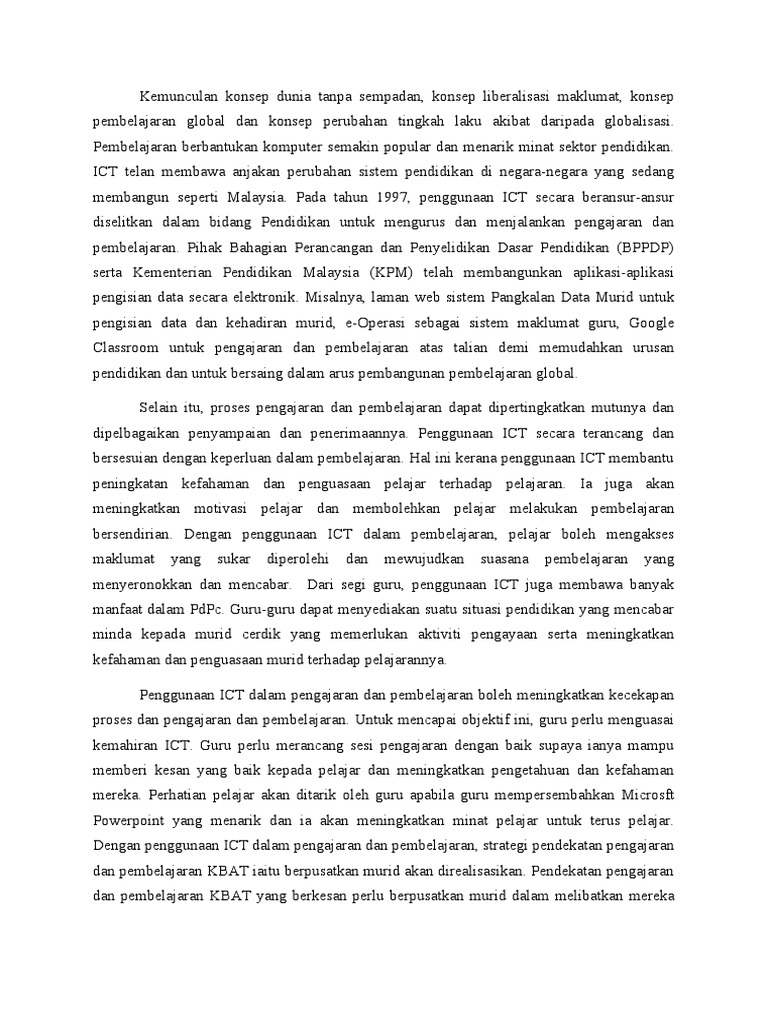 Penggunaan Ict Dalam Pdpc Pdf