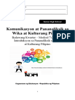 Week 7 Kom11 - Q2 - Mod7 - Introduksyon Sa Pananaliksik Sa Wika at Kulturang Pilipino ANSWER KY
