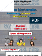 Business Math Types Proportions