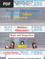 Business Math Ratio Proportions