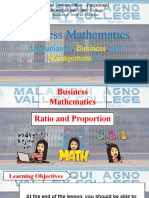 Business Math Ratio Proportions