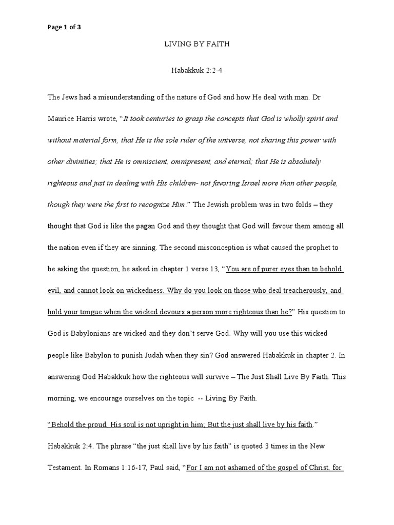 Living by Faith | PDF | Faith | God