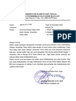 Surat Permintaan Rekap Daftar Hadir TW 4 Tahun 2022..