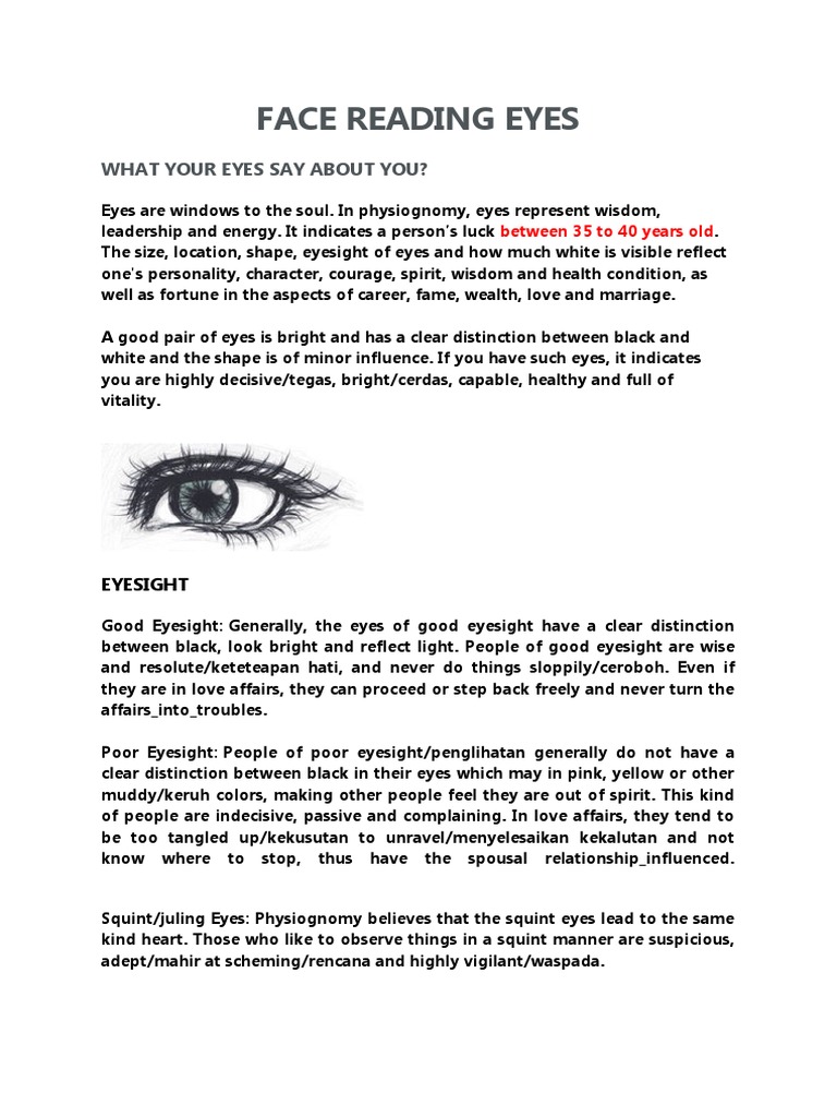 Face Reading Eyes PDF Visual Perception Psychology