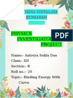 Physics Investigatory Project (Front Page)