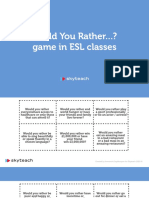 Would You Rather Game in ESL Classes