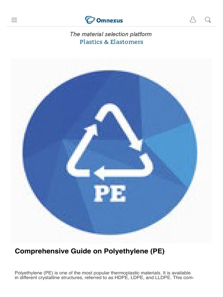 Polyethylene (PE) Properties, Uses & Application PDF Polyethylene Amorphous Solid