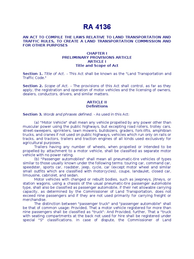 RA 4136 Vehicle Registration Plate Truck