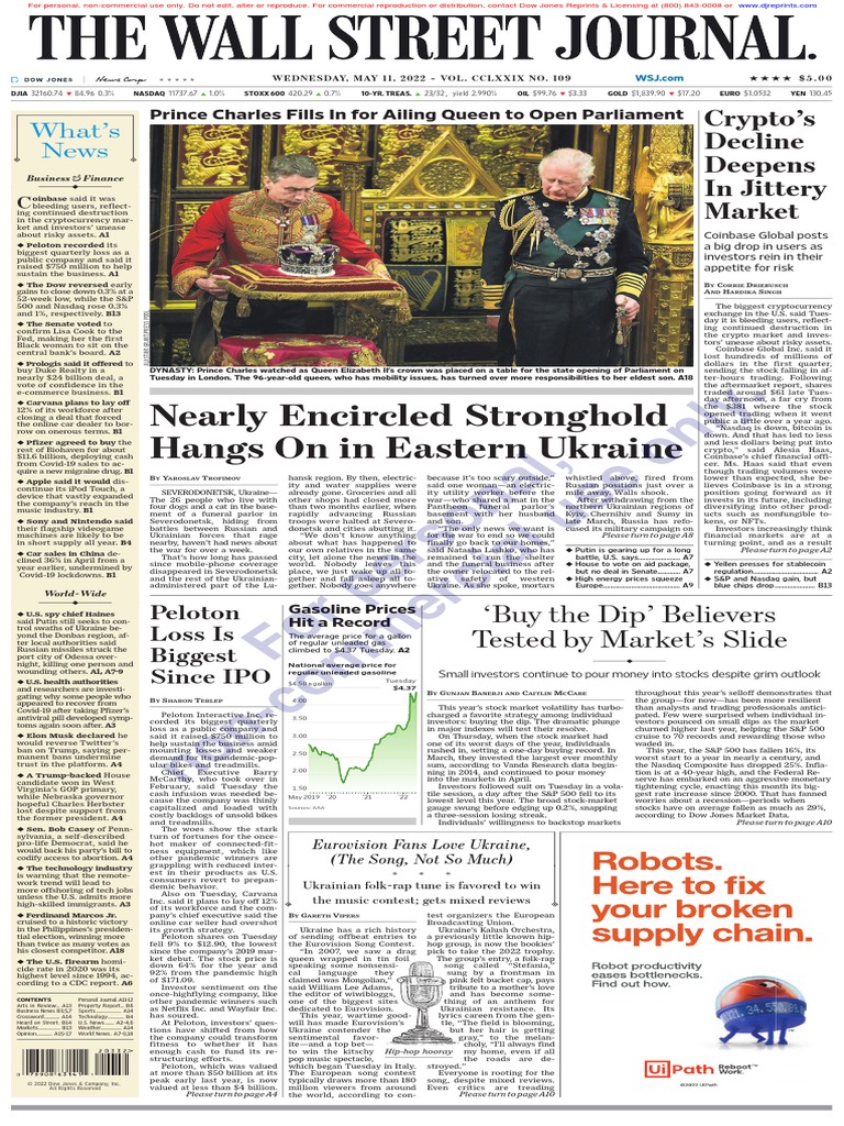 Wallstreetjournal 20220511 TheWallStreetJournal | PDF | Inflation | Dow  Jones Industrial Average