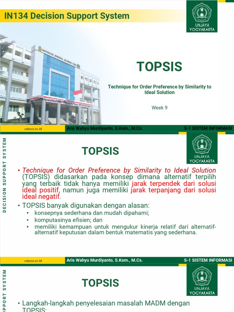 Panduan TOPSIS untuk S-1 SI | PDF