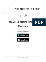 MAYAPUR SUPER LEAGUE - MAYPUR SUPER LEAGUE - Matches