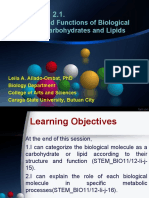 Session No. 2.1. Biological Molecules - Carbohydrates and Lipids