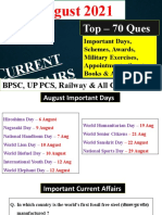 August Monthly Current Affairs 