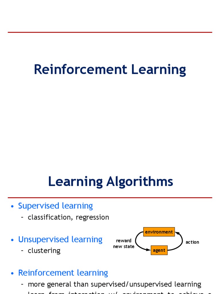 Reinforcement Learning | PDF | Cybernetics | Theoretical Computer Science