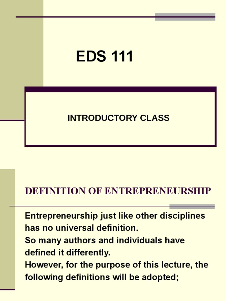 Understanding Entrepreneurship Definitions | PDF | Entrepreneurship ...