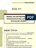 EDS 111 Week 2 An Entrepreneur