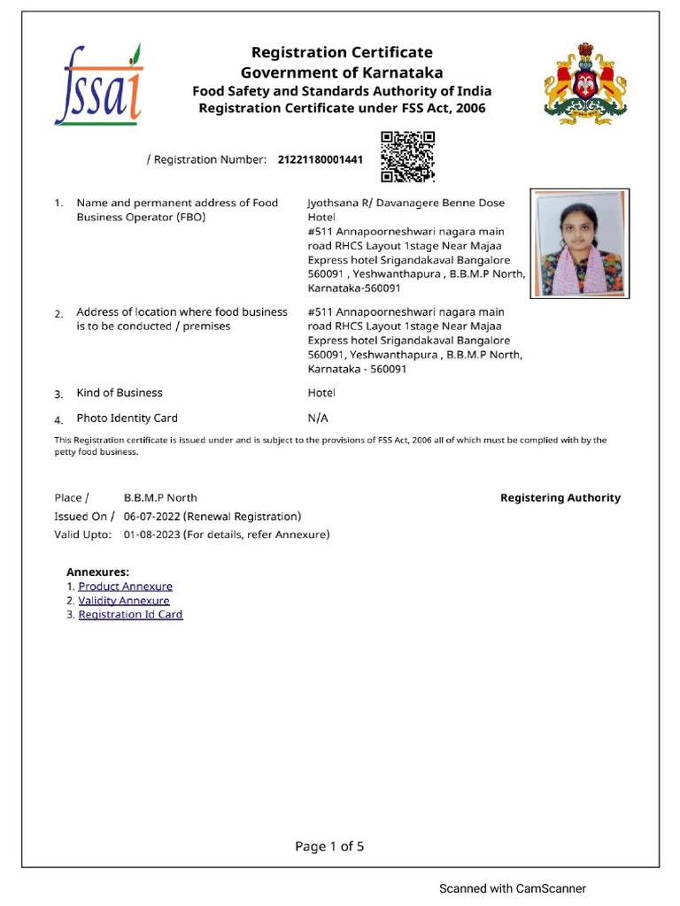 Food License | PDF