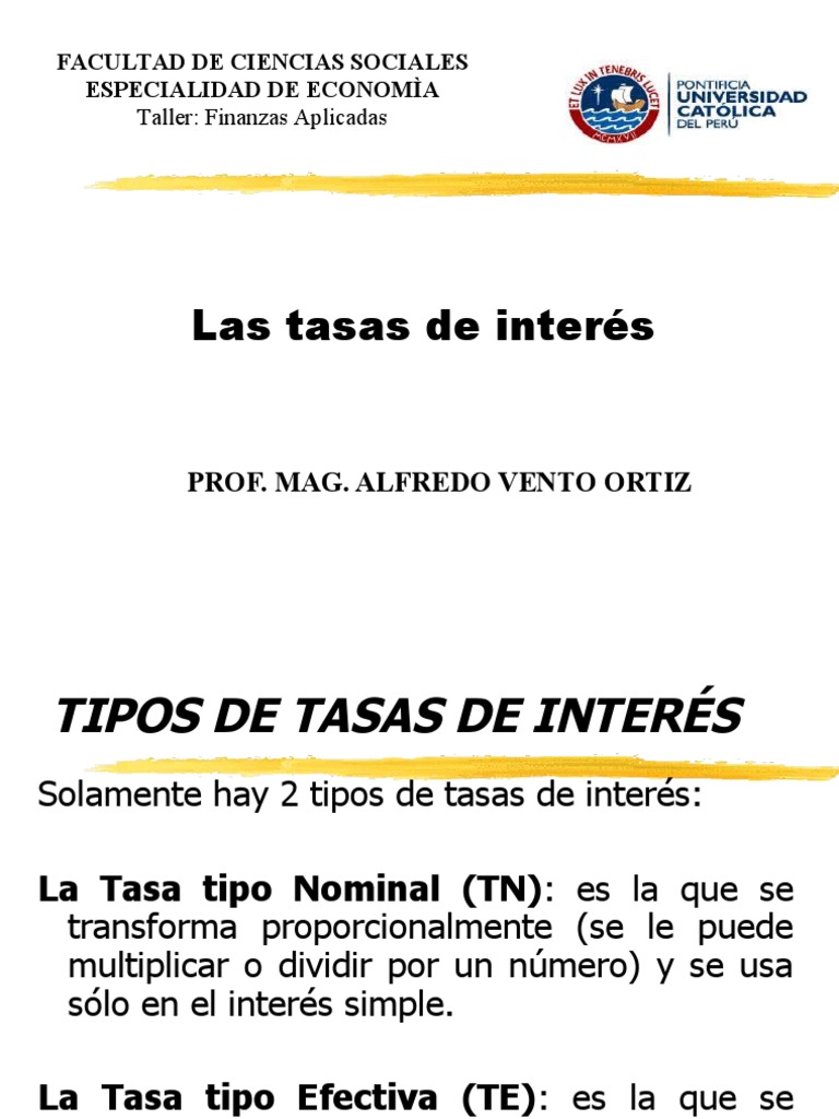 Tipos y Transformación de Tasas de Interés | PDF | Economias