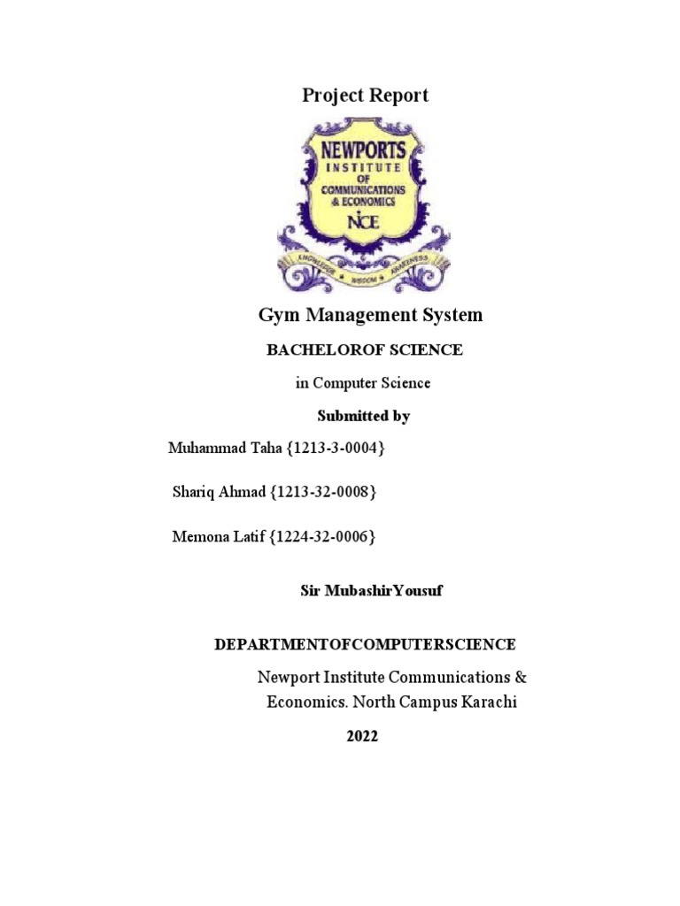 Gym Management System Project Report | PDF | Gym | Software Development