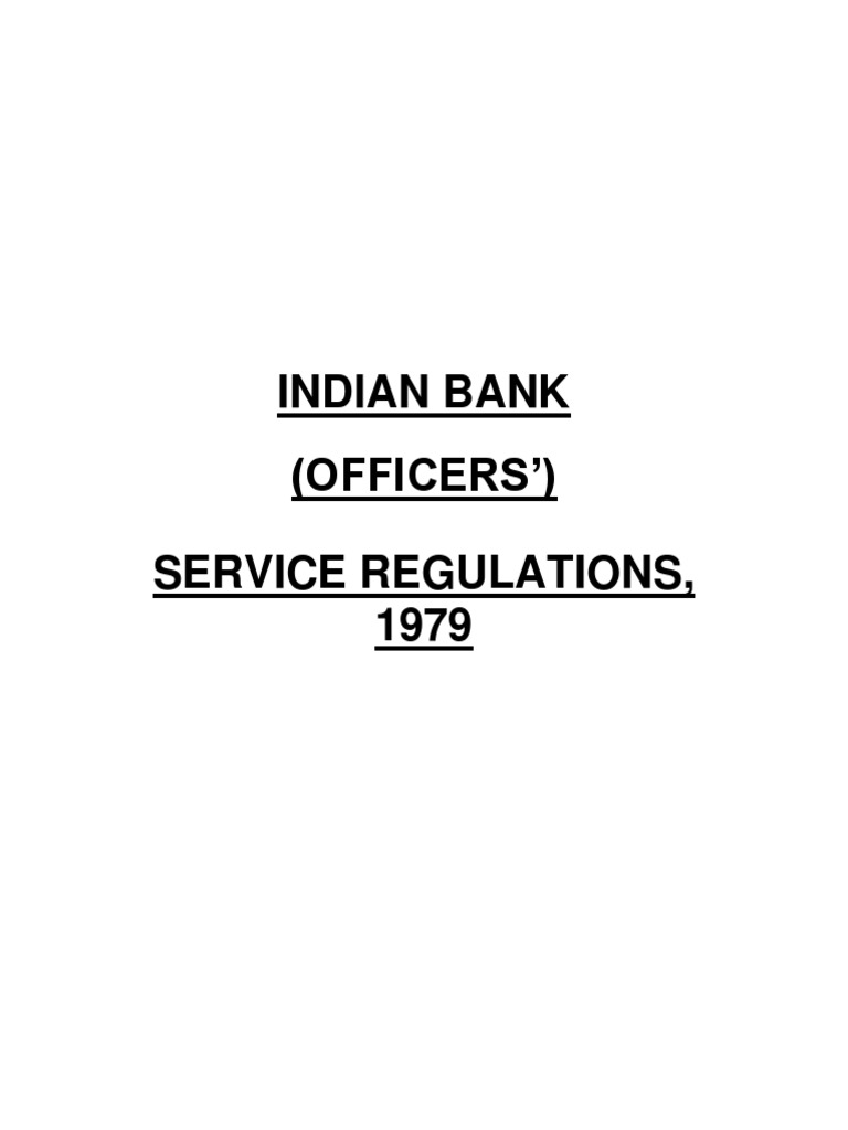Indian Bank Officers' Service Regulations | PDF | Banks | Salary