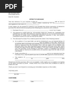 Offer to Purchase