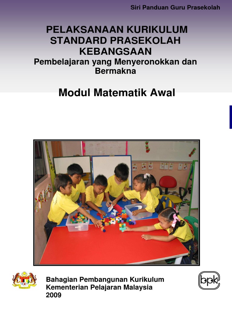 Modul Matematik Awal Prasekolah KSPK | PDF | Karier & Perkembangan | Seni