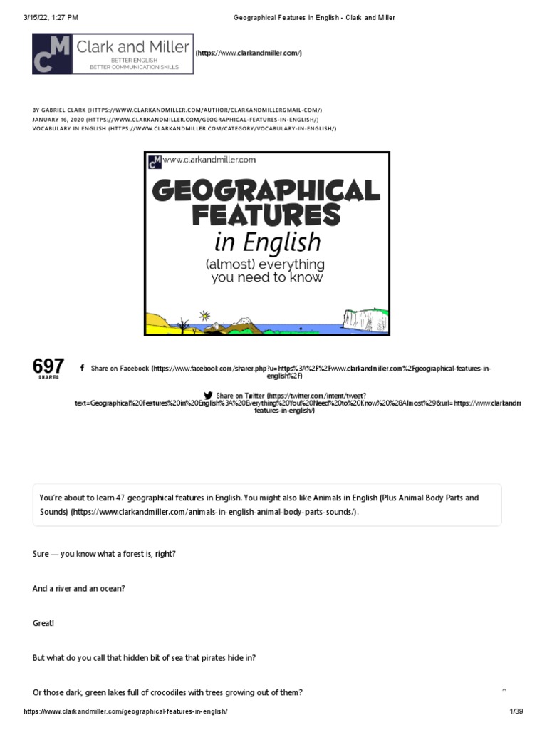 Geographical Features in English - Clark and Miller | PDF | Valley | Desert