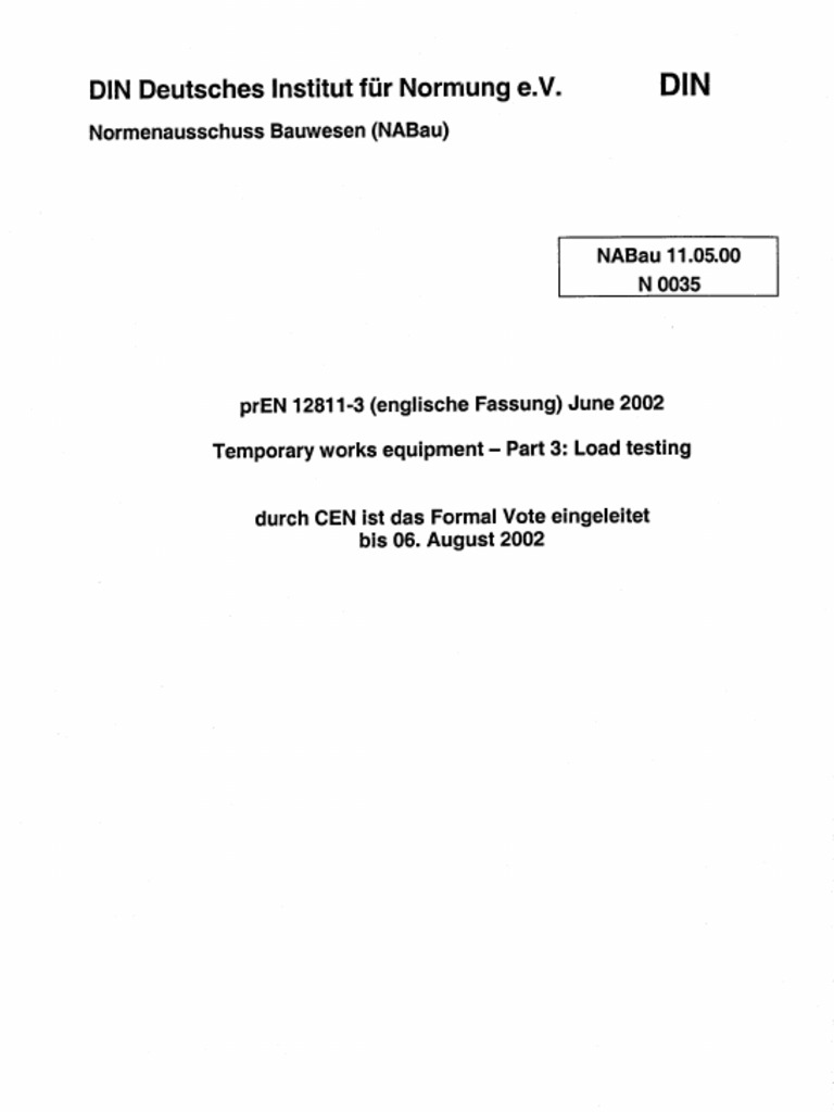 European Standard - prEN - 12811-3 - (E) - 2003-06 | PDF