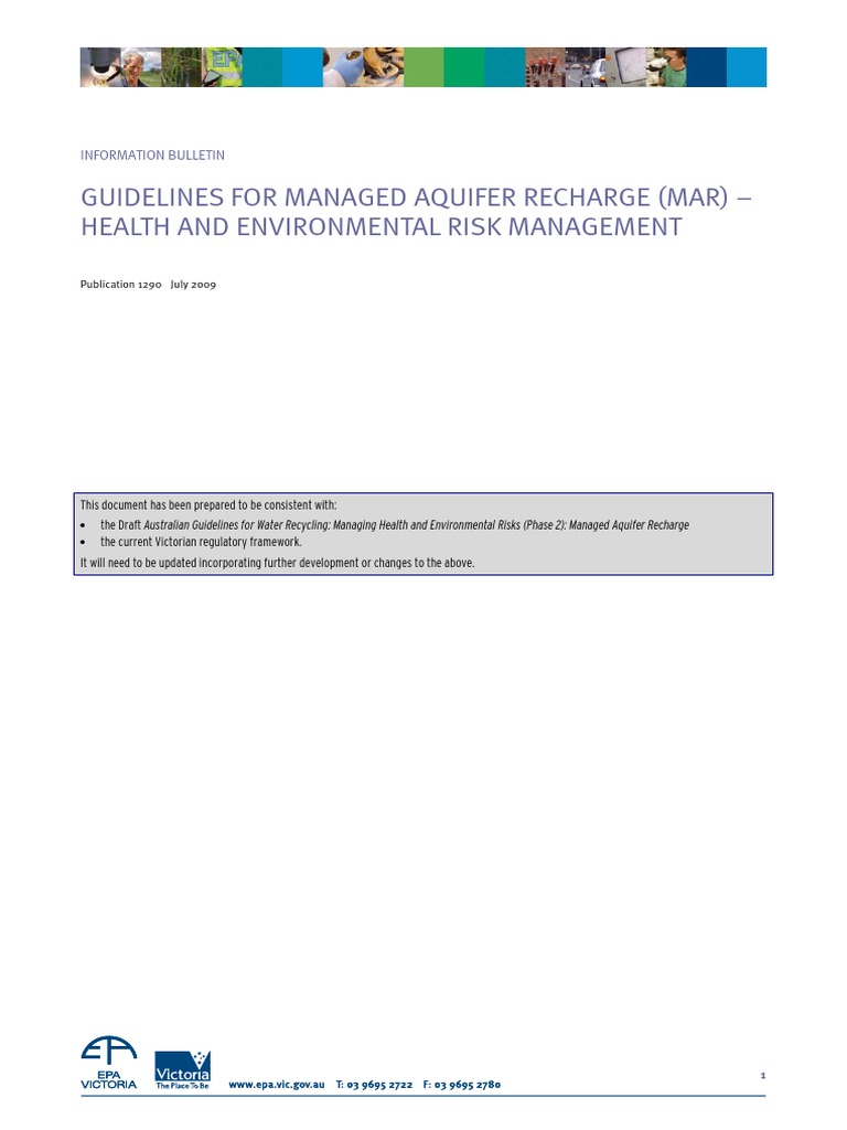 Guidelines For Managed Aquifer Recharge (Mar) - Health and ...
