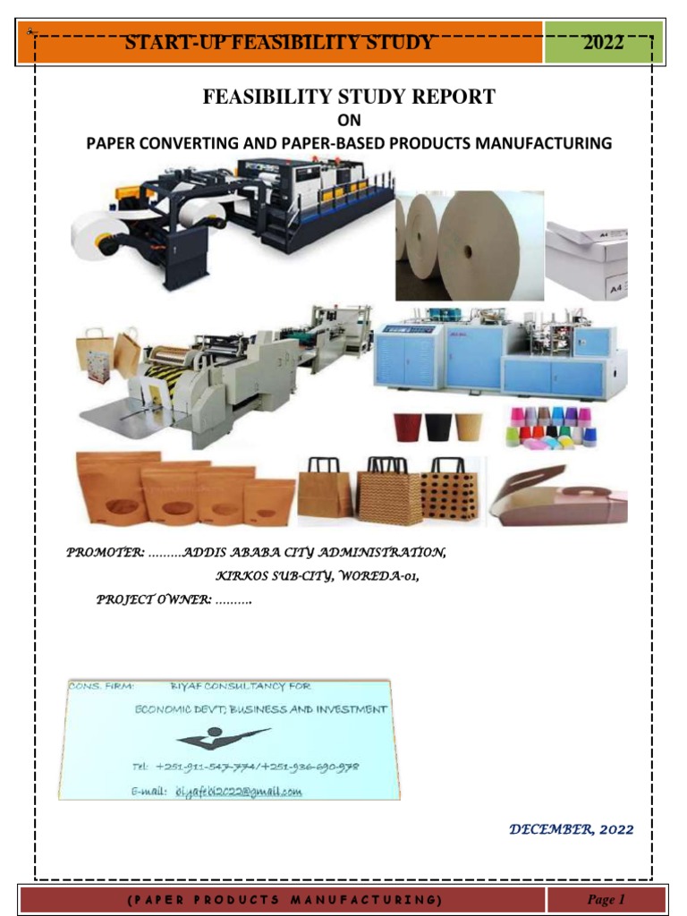 Paper Products Manufacturing Feasibility Study | PDF | Net Present ...